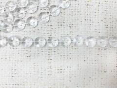 Бусины плоские на нити, d 1 см, прозрачный