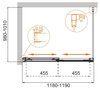Душевой уголок Cezares TANDEM-SOFT-AH-2 TANDEM-SOFT-AH-2-120/100-C-Cr-IV