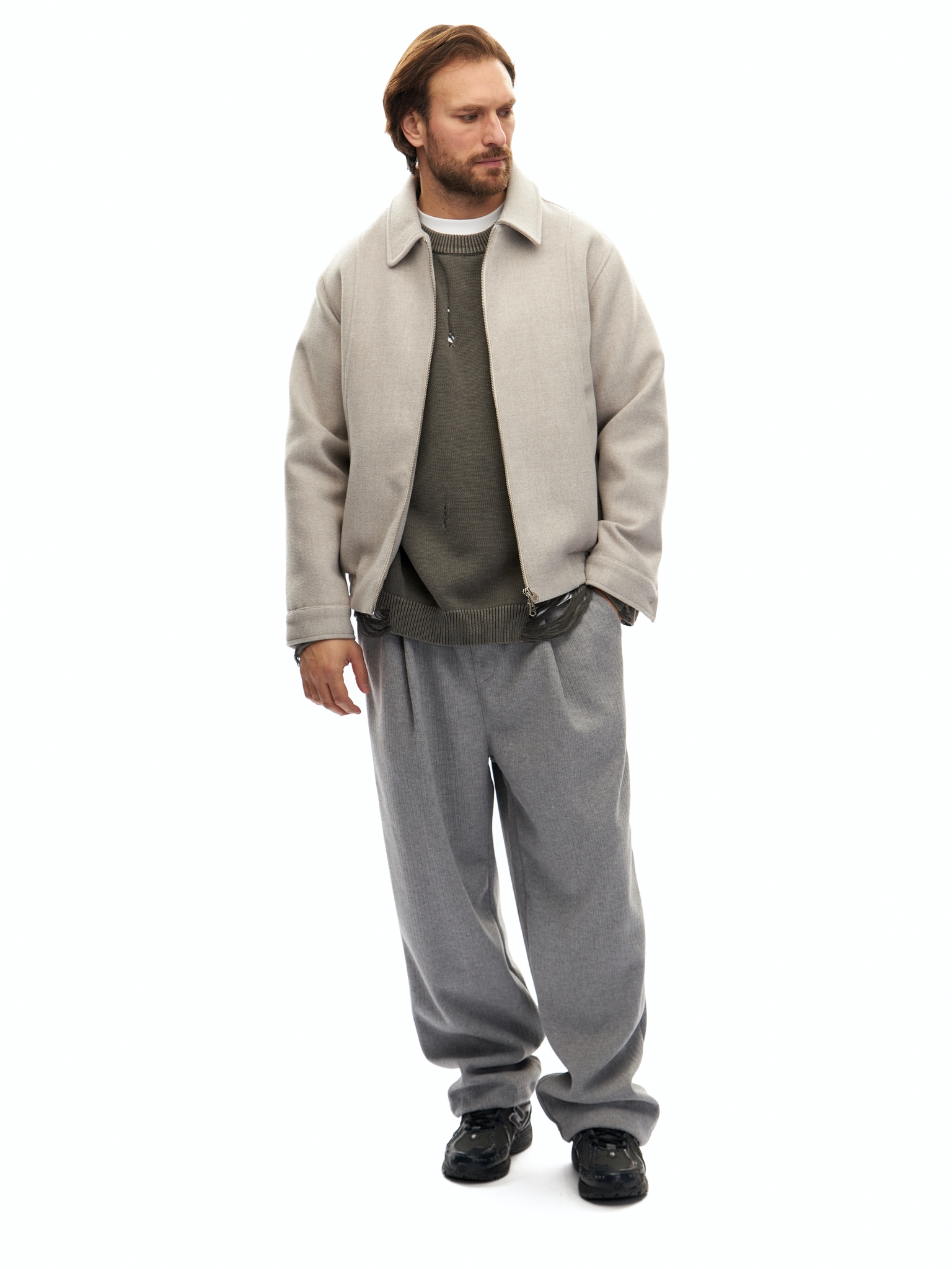 Утепленная бежевая куртка Cooper на молнии