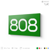 Номер на дверь 808, табличка на дверь для офиса, квартиры, кабинета, аудитории, склада, зеленая 120х70 мм, Айдентика Технолоджи