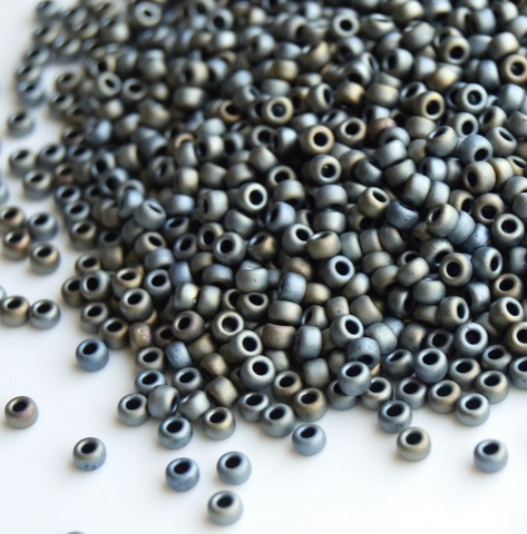8/0 RR-2002 Бисер круглый Миюки /Miyuki round 8/0 Metallic matte silver gray