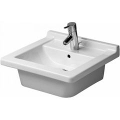 Duravit Starck 3  Раковина встр., для встраивания сверху, шлифованный вариант, с перел., с 1 отв. под смес., глазуровка снизу, 480x465мм 303480022 фото