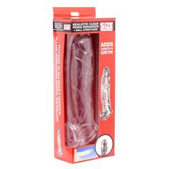 Прозрачная насадка для увеличения члена Realistic Clear Penis Enhancer and Ball Stretcher - 20,3 см. - 