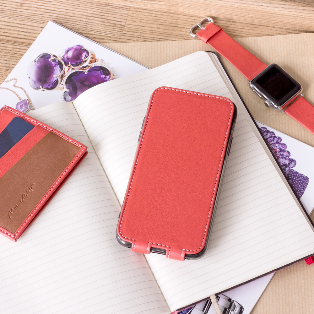 Personalized Scarlet Red Micro Suede iPhone Xs/X Monogram Case - Kulör Cases