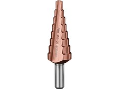 ЗУБР Кобальт, 6-20 мм, 8 ступеней, сталь Р6М5, кобальтовое покрытие, ступенчатое сверло, Профессионал (29672-6-20-8)