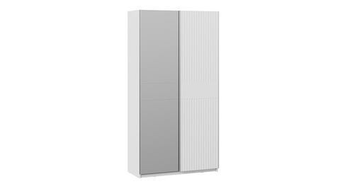 Шкаф-купе Оскар Хилтон 2-х дверный с зеркалом 118 белый снег / белый матовый