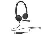Гарнитура Logitech H340 Headset, накладные, микрофон поворотный двунаправленный, USB, 1.8 м, чёрный.