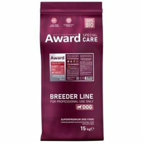 15кг Сухой корм AWARD SPECIAL CARE Sensitive Digestion для взрослых собак всех пород с чувствительным пищеварением со свежим мясом ягненка