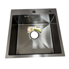Мойка для кухни из нержавеющей стали врезная толщина 3мм AFLORN 50х50 Графит (3.0х220) AF95050F