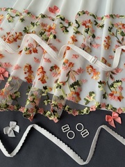 Вышивка на сетке летний сад 22 см