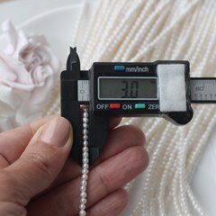 Жемчуг натуральный речной, круглый, 2,9-3,5 мм, 1 нить, Ж002