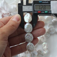 Жемчуг натуральный барочный, монетка, 17,7-18,7 мм, 1 нить, Ж032