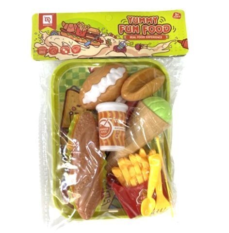 Набор фаст фуда в пакете на доске 11 эл, размер 18*29см.