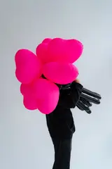 Букет из шаров Розовые сердца неоновые