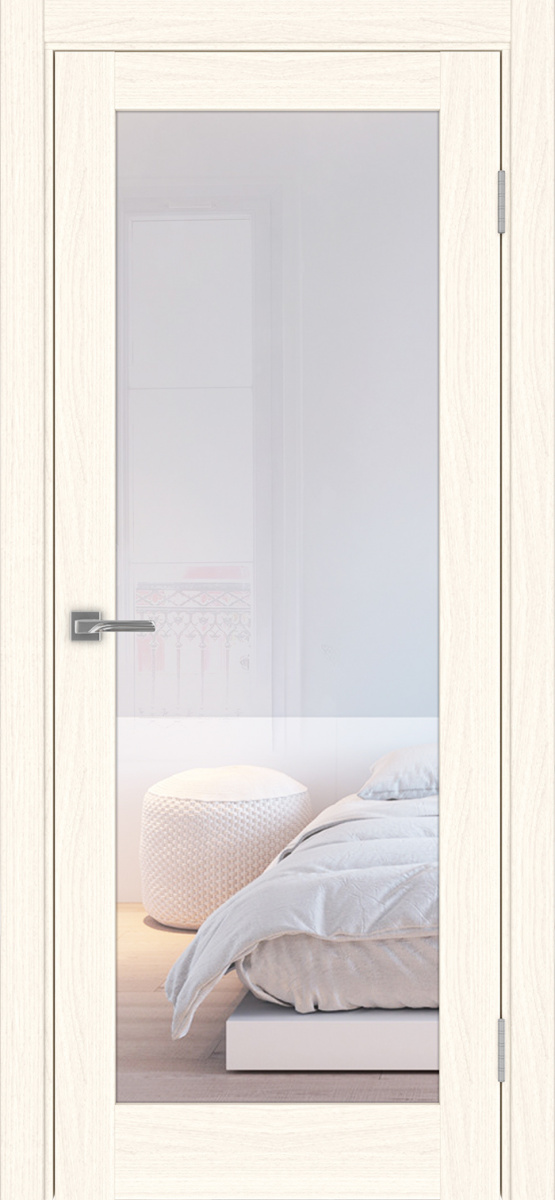 Дверь межкомнатная Оптима Порте Турин 501.2, цвет светлый ясень, экошпон, стекло прозрачное