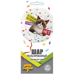 К 18''/46 см, Круг, С годами ты лучше, Кот Сердитый, 1 шт. (В упаковке)