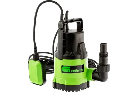 Дренажный насос для чистой воды СДН500-5, 500 Вт, напор 8 м, 8000 л/ч Сибртех