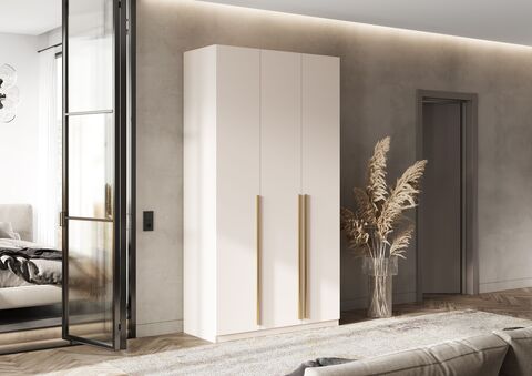 Шкаф Ларго 3-х ств.(1200) 1 полка 4 ящика (Кашемир, Кашемир (золото))