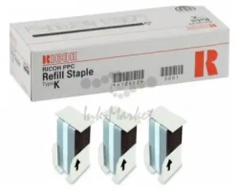 410802 Скрепки тип K оригинал (актуальный артикул: 410802) для Ricoh SR760, 770, 790, 850, 860, 880, 960, 970, 3000, 3010, 3020, 3030, 3050, 3070, 3090, 3100, 4000, 4010, 4020, 4030, 4040, 4060, 4070, 3110, 3120, SR3150 (Буклетные)/3220/3270