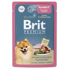 Влажный корм Брит BRIT PREMIUM для взрослых стерилизованных собак мини пород, кролик и брусника в соусе 85гр 14 уп