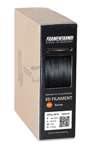 Пластик для 3Д принтера Filamentarno! PETg GF-8 черный 750 гр, 1.75 мм