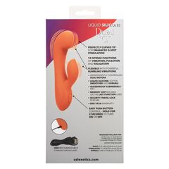 Оранжевый вибромассажер Stella Liquid Silicone Dual “G” - 17,75 см. - 