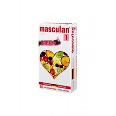 Презервативы Masculan, ultra 1, тутти-фрутти, 19 см, 5,3 см, 10 шт.