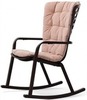 Кресло-качалка Folio черное с розовой подушкой