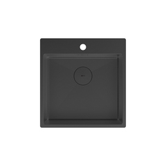 Lemark 9932108 JANGA 490 Мойка кухонная из нерж.стали цвет:чёрный матовый, в комплекте крепеж, арматура сливная с прямоуг.переливом, сифон фото