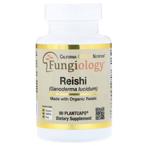 California Gold Nutrition, Рейши (ganoderma lucidum), полного спектра, сертифицированный органический продукт, поддержка на клеточном уровне, 90 капсул Plantcap