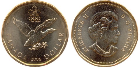 1 доллар "Олимпийская утка. Турин - 2006 год" 2006 год UNC