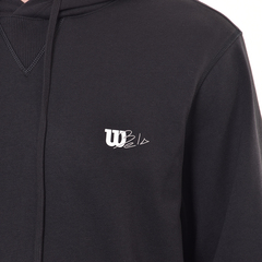 Куртка теннисная Wilson Triblend Hoodie - black