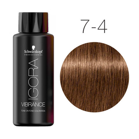 Schwarzkopf Igora Vibrance 7-4 (Средний русый бежевый) - Безаммиачный краситель для окрашивания тон-в-тон