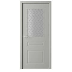 Купить Межкомнатная дверь эмаль Стиль 2 серая остеклённая