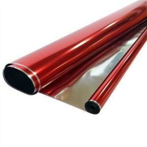 Упаковочная пленка/для цветов, металлизированная, Красный, 40 мкм, 0,7*7,5 м