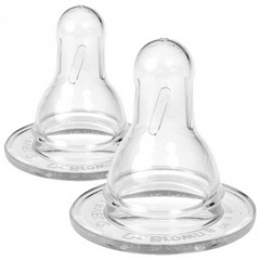 Соски силиконовые с широким горлышком, 0-3 мес., 2 шт. (стандарт)