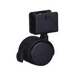 Колесо 40мм с тормозом под ДСП, черный пластик