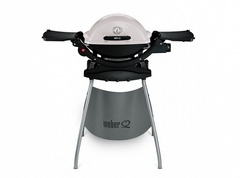 Портативный газовый гриль Weber Q 1200 на подставке, серый