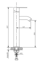 Смеситель для раковины высокий  HAIBA HB11811 хром