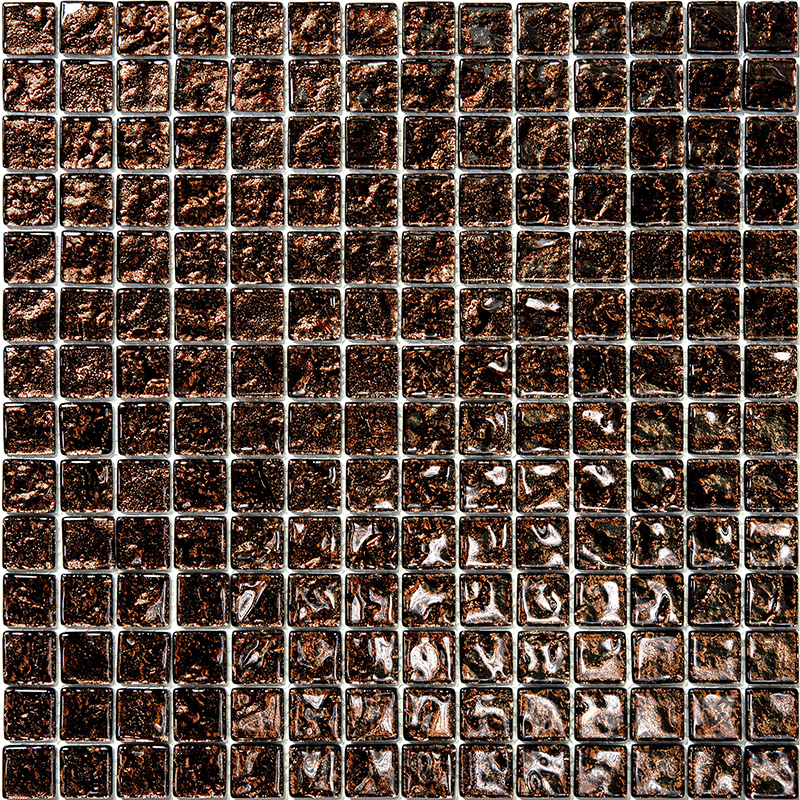 BSA-16-20 Стеклянная мозаика Natural Crystal коричневый темный квадрат глянцевый