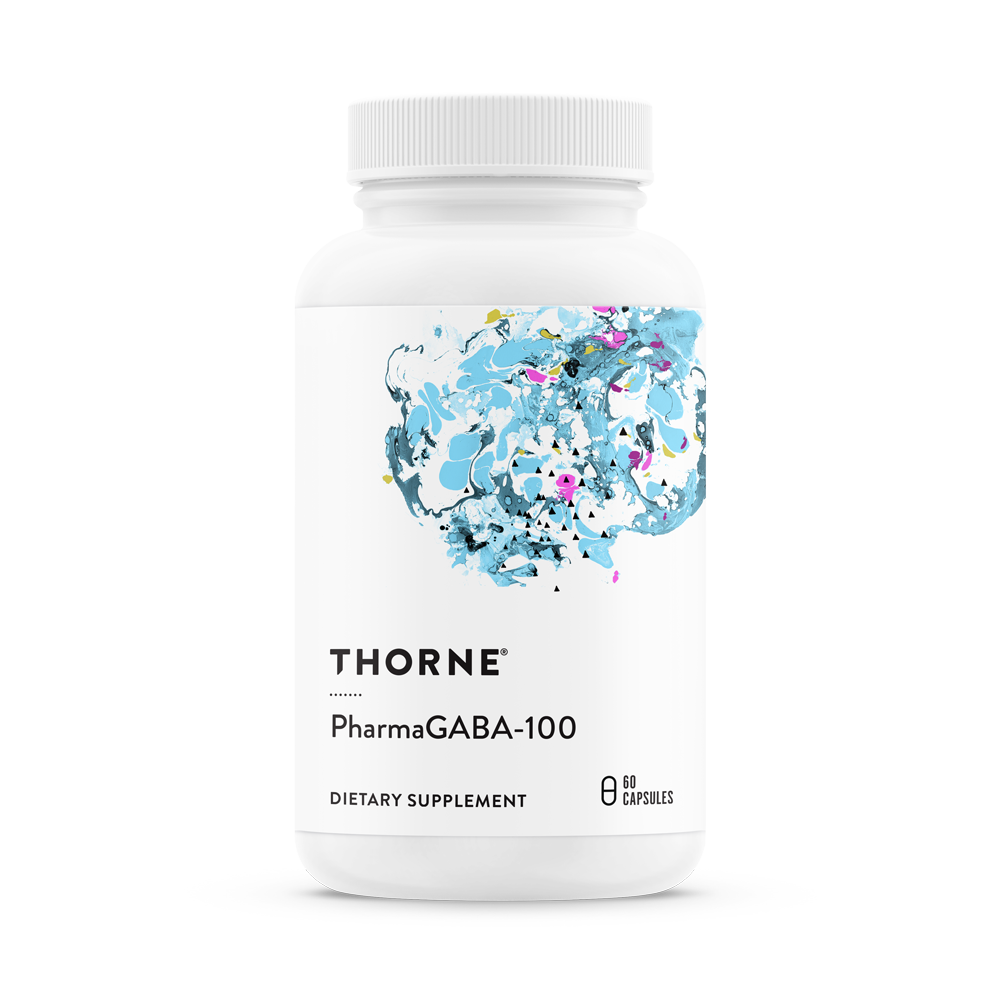 PharmaGABA-100, Гамма-Аминомасляная Кислота (ГАМК), Thorne Research (60 капсул)
