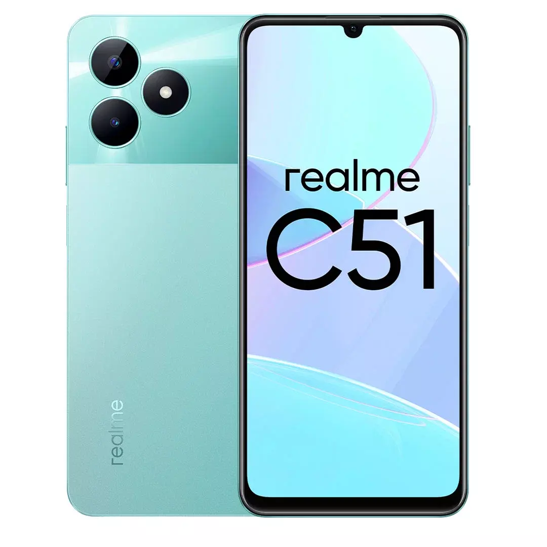 Смартфон Realme C51 4/128GB зеленый Гарантия низких цен! Большой  ассортимент смартфонов, асксессуаров, детских игрушек, автотехники. Скидки.  Акции. Самовывоз. Доставка. Trade-in