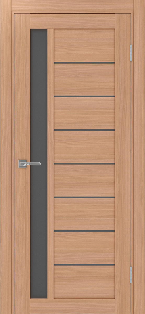 Дверь межкомнатная Оптима Порте Турин 554.21, цвет темный ясень, экошпон, стекло графит