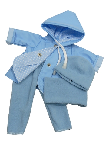 Плащ и снуд - Голубой. Одежда для кукол, пупсов и мягких игрушек.