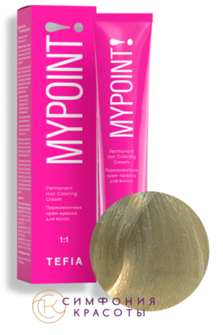 Перманентная крем-краска для волос Mypoint 101 Специальный блондин пепельный Tefia, 60 мл