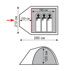 Туристическая палатка Totem Indi 3 (V2)