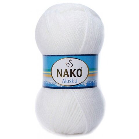 Пряжа Nako Alasка 7101 белый 7101 (уп.5 мотков)