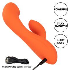 Оранжевый вибромассажер Stella Liquid Silicone Dual “G” - 17,75 см. - 