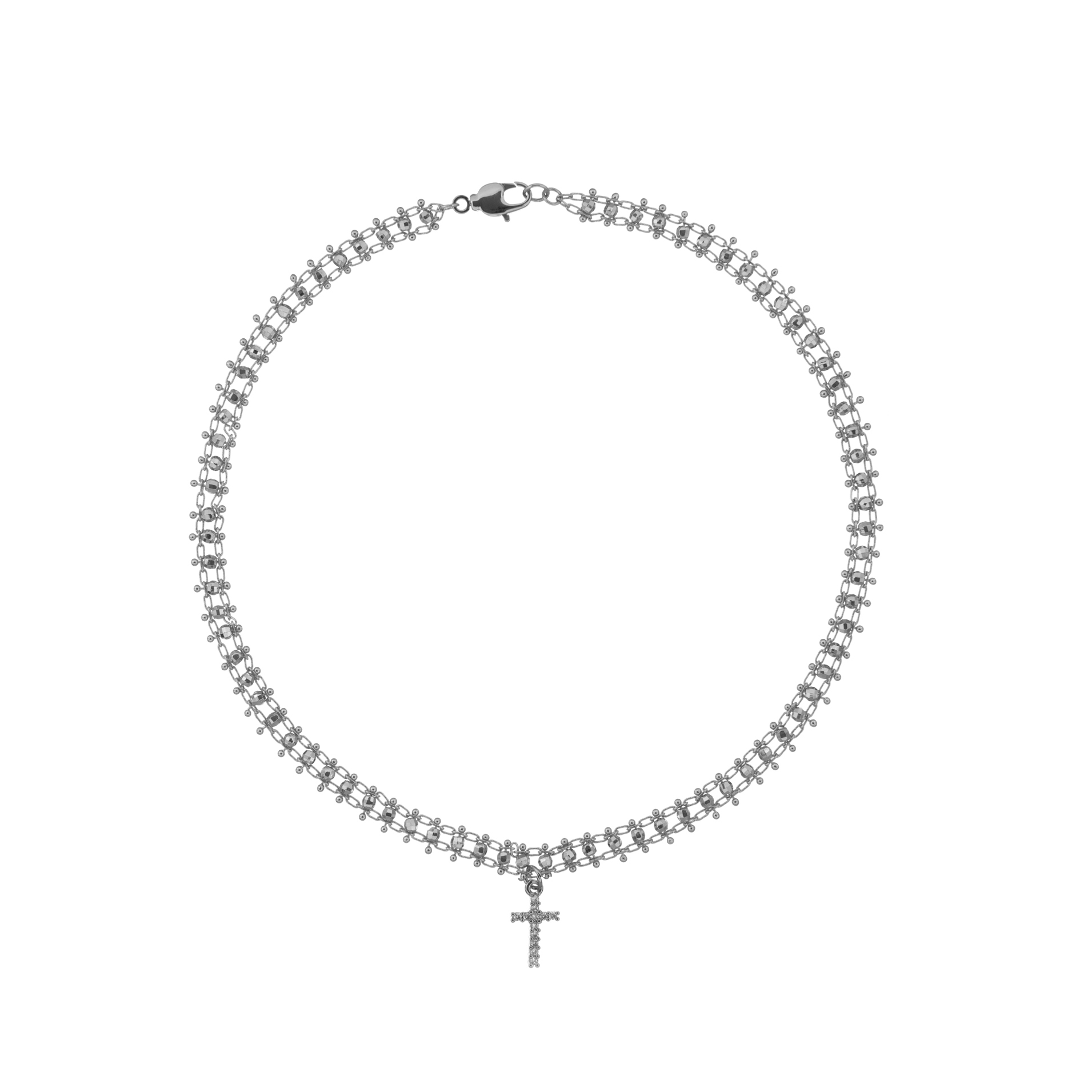 

Цепь Double Chain Silver With A Cross Necklace