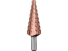 ЗУБР Кобальт, 6-20 мм, 8 ступеней, сталь Р6М5, кобальтовое покрытие, ступенчатое сверло, Профессионал (29672-6-20-8)